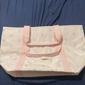 Victoria's Secret Light Pink Striped Tote